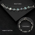 Retro silver metal bracelet with colorful abalone shells and OT clasp closure - Silver