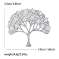 Silberne Baum-Brosche mit bunten Zirkoniasteinen, Größe 3,5 cm x 4,0 cm - Silber