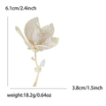 Eleganter Tulpen-Brosche aus Gold mit weißen Zirkonia und Größenangaben im Detail - Gold