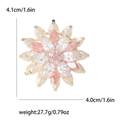 Broche élégante fleur de lotus des neiges avec cristaux marquise roses et clairs - Rose