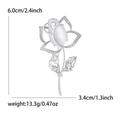 Spilla a rosa d'argento con opale e cristalli, dimensioni 6,0cm x 3,4cm mostrate - Argento