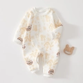Quilted warm infant romper with festive lion dance print and side button closure - 66cm / Little Lucky Rabbit (76393)