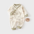 Barboteuse bébé en coton à imprimé bambou avec boutons chinois traditionnels - 66CM / Montagne & Eau - Vert