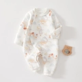 Quilted newborn romper with colorful dragon print and side button closure - 66cm / Soaring Dragon (76453)