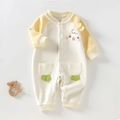 Babyboxpakje in beige en geel met schattige cartoon glimlach borduring en oortjes - 73cm / Geel (Schattig Konijn)