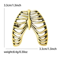 Spilla a gabbia toracica in lega dorata lucida da 3.3cm per abiti e cappotti - Oro Antico (MM-BR-2650-GD)