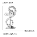 Spilla medica caduceo in argento per abiti e cappotti, dimensioni 3,3x1,8 cm - Argento