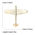 Spilla ad aereo minimalista placcata in oro per abiti con finitura lucida da 3,5 cm x 3,9 cm - Oro