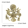 Vintage gouden adelaar embleem broche met gegraveerde details en afmetingen - Antiek Goud