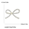 Elegante gouden strikbroche met strass voor dames, afmeting 4,1 cm x 3,9 cm - Goud