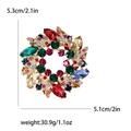 Luxury Baroque crystal wreath brooch in gold with colorful marquise rhinestones - Colorful