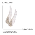 Broche ailes d'ange tendance en émail avec cristaux et bordure en métal doré - Or Blanc