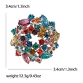 Broche élégante couronne vintage avec cristaux colorés et mesures de dimensions - Multicolore 2690-MX
