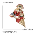 Broche tête de cheval en strass arc-en-ciel, dimensions 7,0cm x 4,5cm et poids 29,3g - Rouge