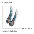 Broche ailes d'ange élégante en bleu paon et blanc avec cristaux dorés fins - Or Bleu