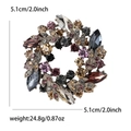 Broche couronne bauhinia élégante avec strass vintage pour femmes, diamètre de 5,1 cm - Mélange Violet