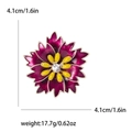 Blumenbrosche aus Legierung mit lila Emaille und gelber Mitte, Größe ca. 4,1 cm - Lila
