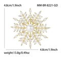 Elegante spilla a fiocco di neve in metallo dorato con perla centrale e cristalli di zircone - Oro