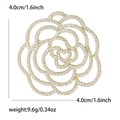 Elegante spilla a camelia dorata con strass per donna, diametro 4,0 cm, stile raffinato - Oro