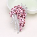 Elegant silver grape brooch with pink faceted crystals and sparkling pavé zircons - Pink