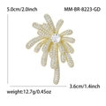 Funkelnde goldene Feuerwerk-Brosche mit Mikro-Zirkonia und Mittelstein für elegante Mäntel - Gold