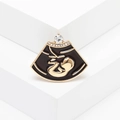 Creative fetus ultrasound enamel brooch in gold metal with sparkling rhinestones decoration - Gold