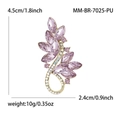 Elegante spilla a fiore in cristallo viola con base in lega d'oro e pietre taglio marquise - Base Oro Cristallo Viola / Viola