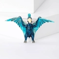 Schattige cartoon pterosauriër broche met blauw email en strass op witte blokken - Blauw