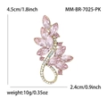 Spilla a fiore con cristalli marquise rosa placcata oro con misure 4,5x2,4cm - Base Oro Cristallo Rosa / Rosa