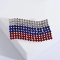 Kreative russische Flagge Strass Brosche Pin mit weiß blau roten Kristallen für Mode - Flagge Ohne Stab Mehrfarbig (MM-BR-2149-MX/B)
