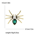 Vintage spider brooch with green gemstone and pearl detail for suits and jackets - Antique Gold Green