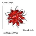 Eleganter Sonnenblumen-Anstecker aus rotem Kristall mit Silberlegierung und Zirkonia - Rot