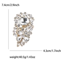 Luxuriöse Strass-Brosche in Gold mit Maßen 7,4cm x 4,3cm und Gewicht von 40,5g - Gold Weiß