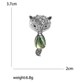 Cartoon fox brooch with abalone shell inlay and sparkling crystals, 3.7cm height - Gold