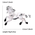 Spilla cavallo in smalto bianco per abiti da uomo lunga 4,5cm con un peso di 10g - Bianco