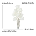Elegante spilla a forma di tulipano bianco con gambo argento e misure di taglia - Argento 7109-SL