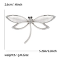 Silberne Libellen Brosche mit Katzenauge und Strasssteinen, Größe 5,2cm x 2,6cm - Silber
