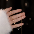 Elegante goldene S925 Silber Tropfenkette mit funkelnden Zirkonia-Steinen für Damen - Gold
