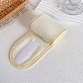 Cream microfiber spa headband with adjustable hook and loop closure for skincare - Beige