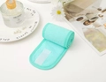 Mint green microfiber spa headband with adjustable velcro closure for skincare use - Green