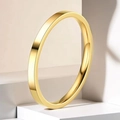 Minimalist titanium stainless steel ring for men with polished gold finish variant - Size 5 / Gold (2mm)
