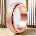 Elegant rose gold stainless steel spinner ring with a stylish frosted finish for women. - Size 13 / Sandblasted Spinner Style (20-E-4) / Frosted Rose Gold