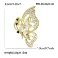 Verfijnde gouden holle vlinderbroche met micro-geplaveide zirkonia steentjes - Goud