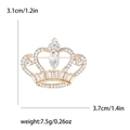 Elegante spilla a corona dorata con strass scintillanti per giacche e abiti - Oro