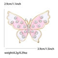 Vlinderbroche van roze en wit emaille met kristallen en een gouden afwerking - Roze (2887-PK)
