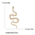 Spilla a serpente in smalto dorato alla moda per donna con trama a scaglie e lunga 7,1 cm - Oro