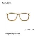Goldene Brillen-Brosche für Anzüge, Maße 3,4 cm Breite und 1,2 cm Höhe, minimalistisch - Gold