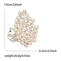 Spilla a pavone in lega con strass bianchi, base dorata, misura 7x6,3cm, peso 26g - Oro