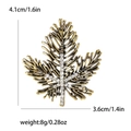 Vintage gold maple leaf brooch with sparkling rhinestones for women's fashion coats - Antique Gold
