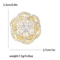 Eleganter Gold-Zirkon-Blumen-Brosche mit feinen Details, Breite von 2,7 cm Messung - Gold